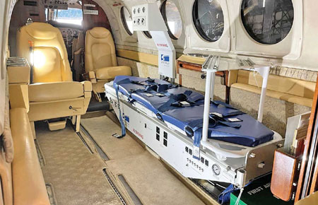 ICU Setup Inside Aircraft